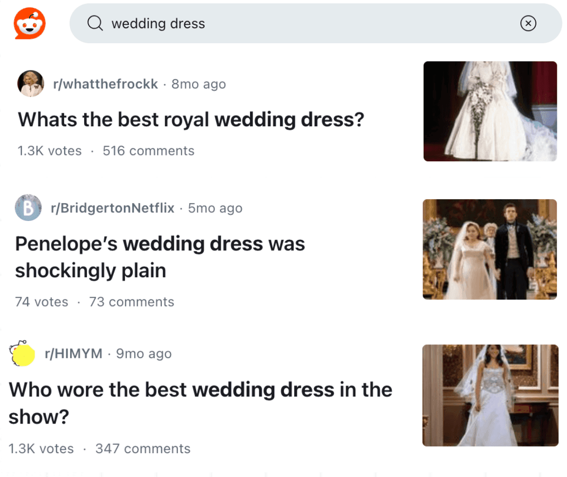 Wedding dress threads